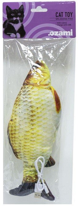 Kattleksak sprattlande Gräskarp 25cm med catnip - 2