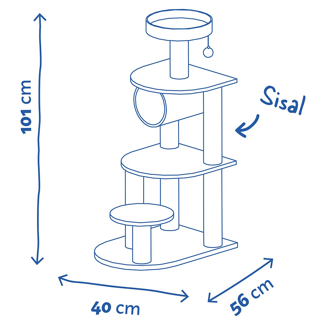 Klösmöbel Adrien 101cm svart/grå - 2