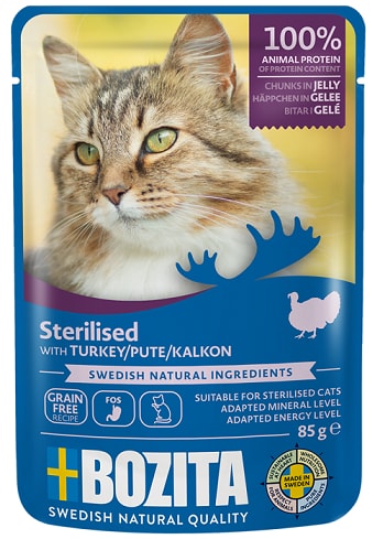 Bozita Sterilised Kalkon i gele 85g