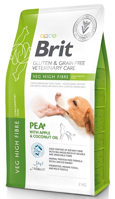 Brit Dog Vet Veg High Fibre 2kg Bulktillskott
