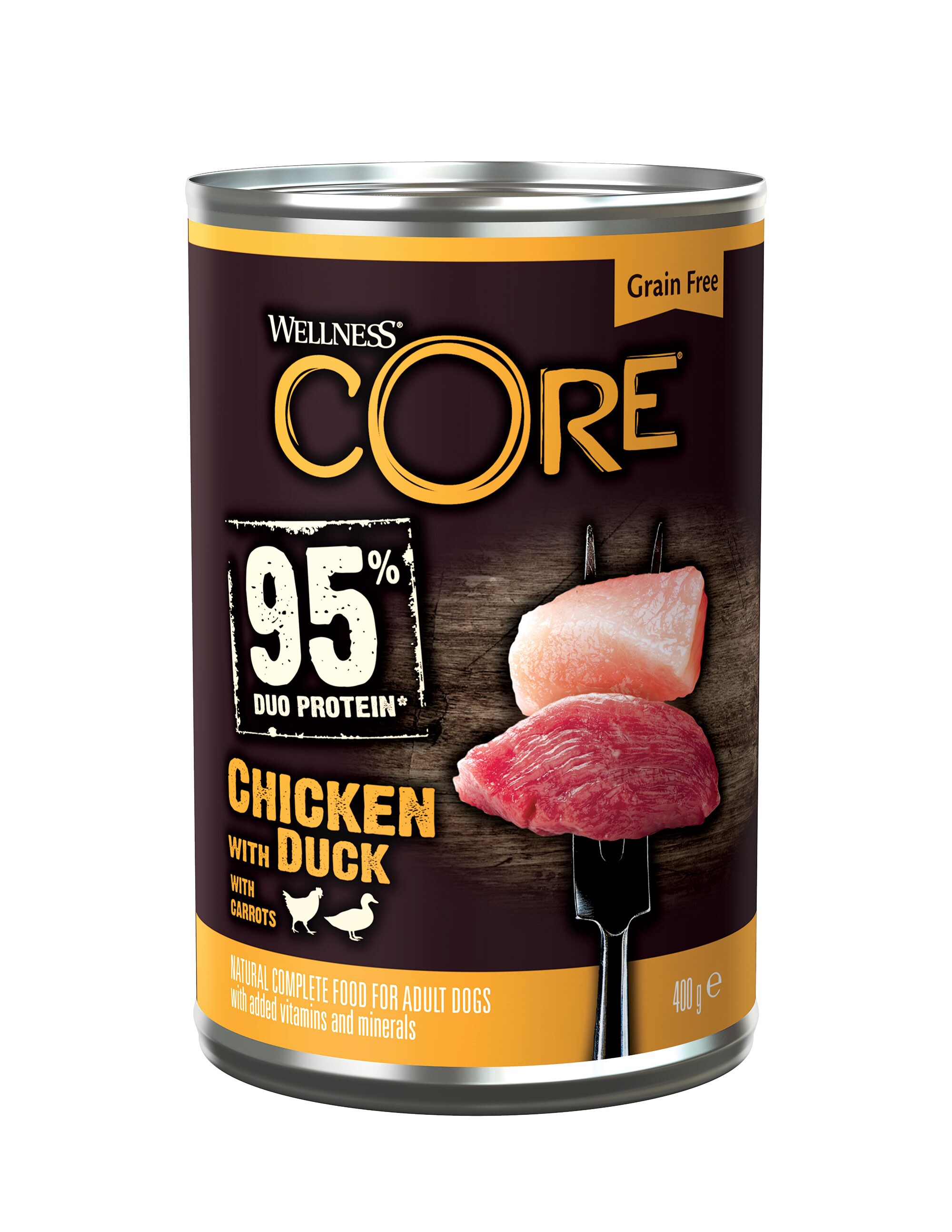 Core dog chicken & duck blötmat 400gx6st burkar