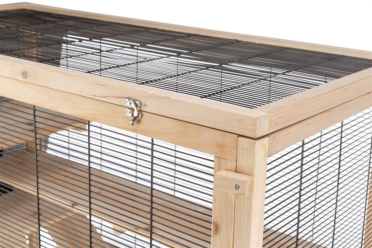 Gnagarbur i trä/galler/plexiglas 100x50x80cm - 2