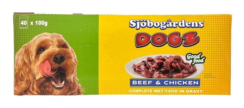 Sjöbogårdens Våtfoder Storpack Hund 40x100g Nöt/Kyckling 