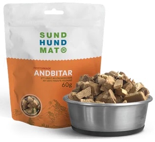 Sund hundmat Frystorkade Andbitar 60g