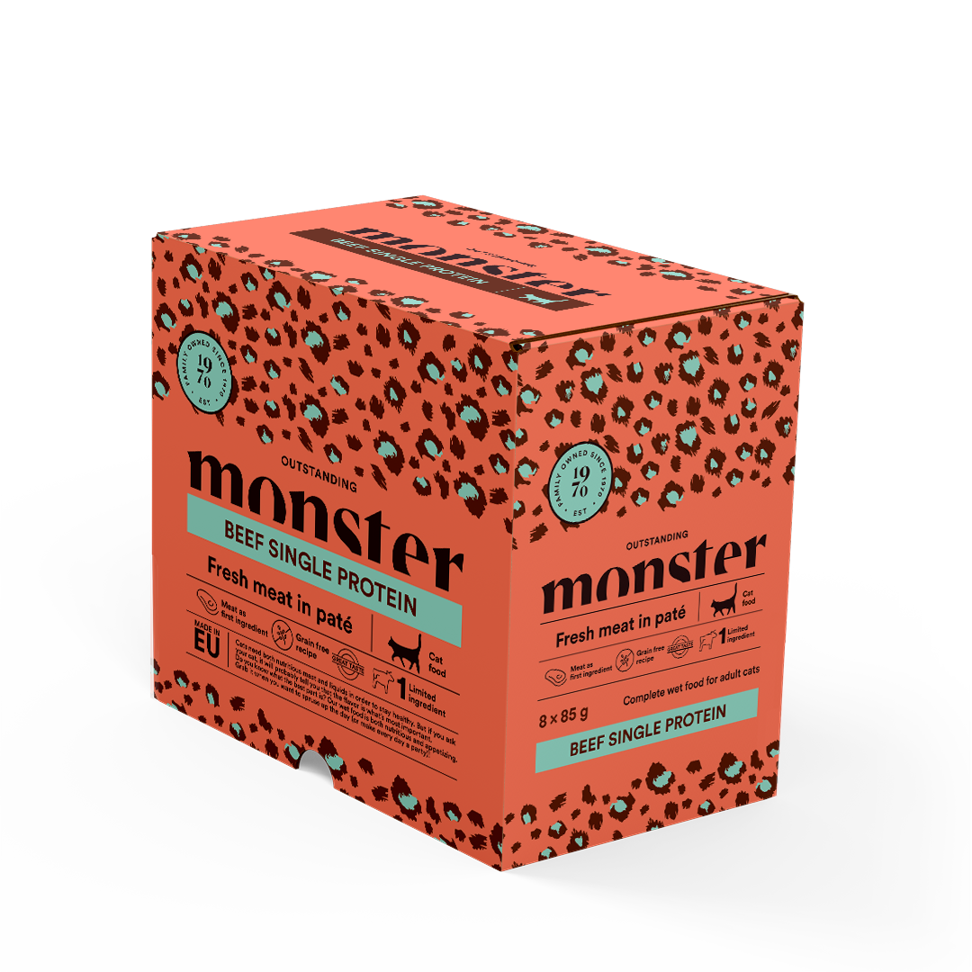 Monster Katt Våtfoder Nöt 85g 8-Pack