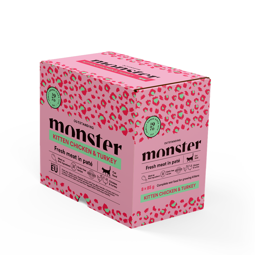 Monster Katt Våtfoder Kitten Kyckling/Kalkon 85g 8-Pack