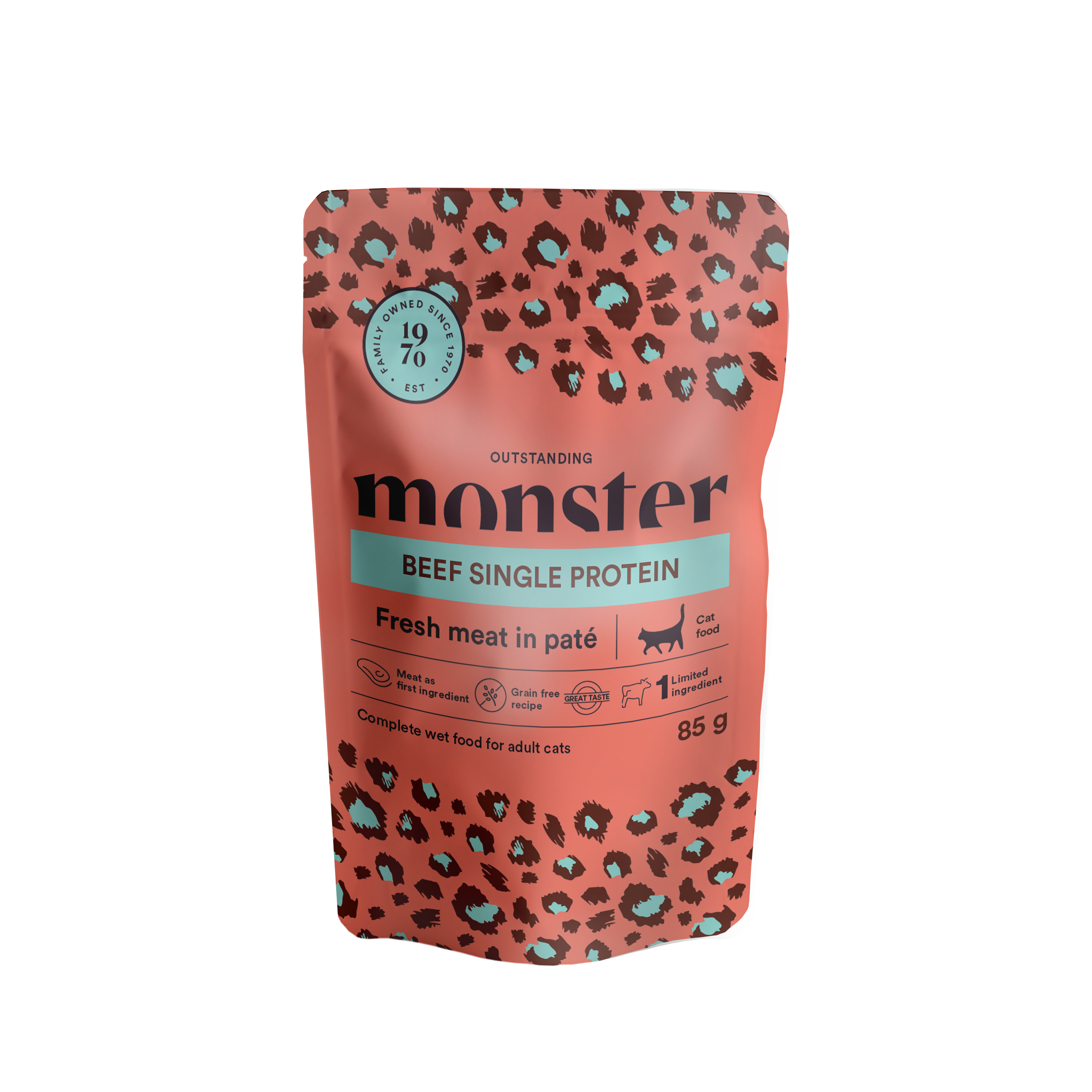 Monster Katt Våtfoder Nöt 85g 8-Pack - 2