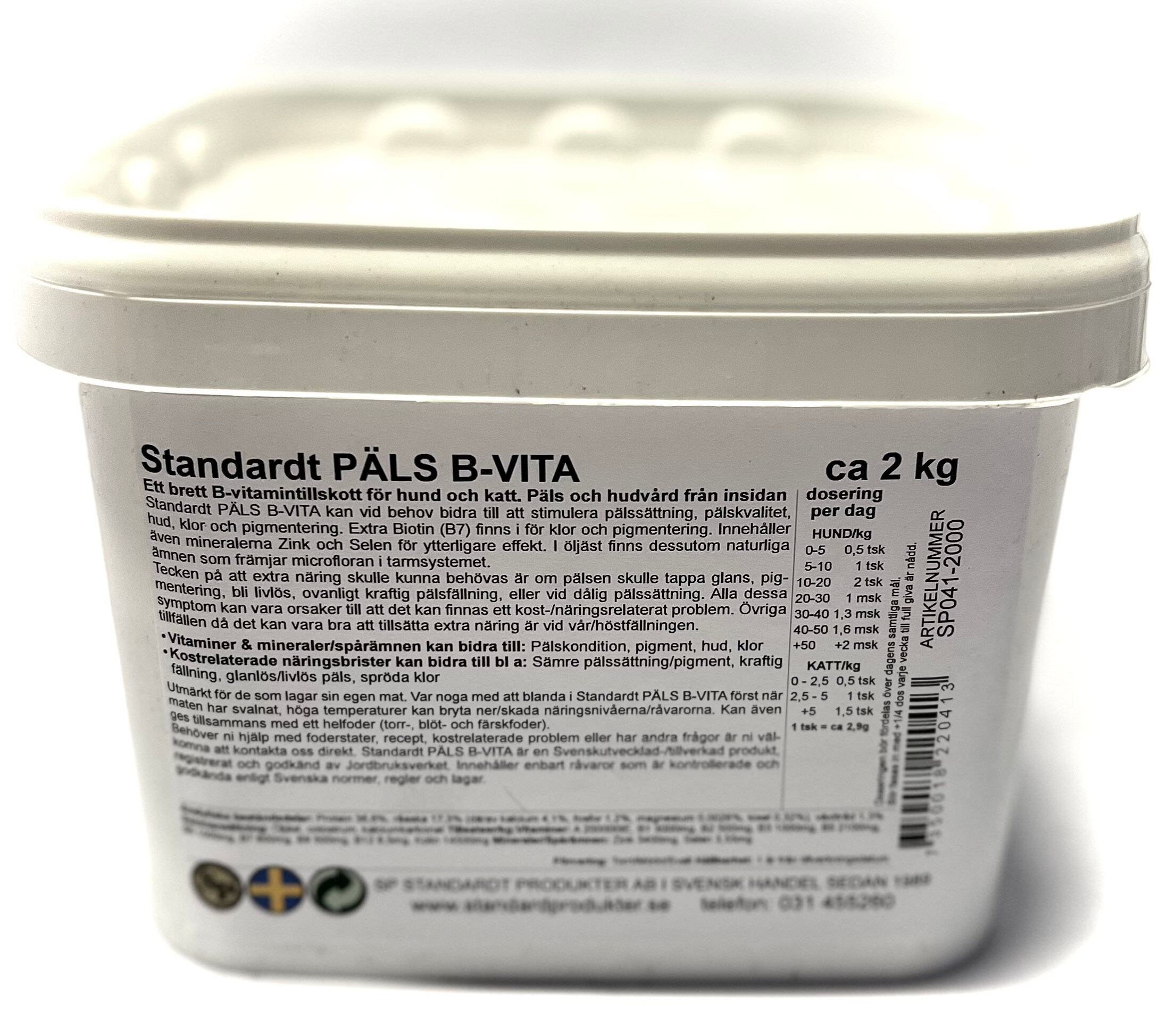 Standardt päls B-vita 2kg