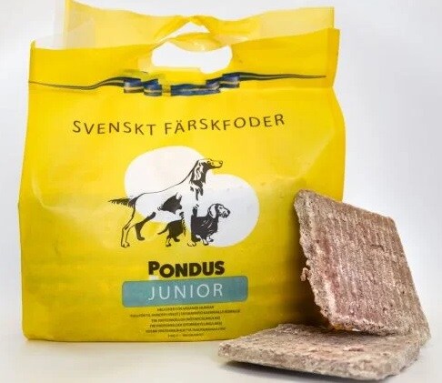 Pondus Junior Turkos 3kg i 160g småblock   Fryst hundmat 