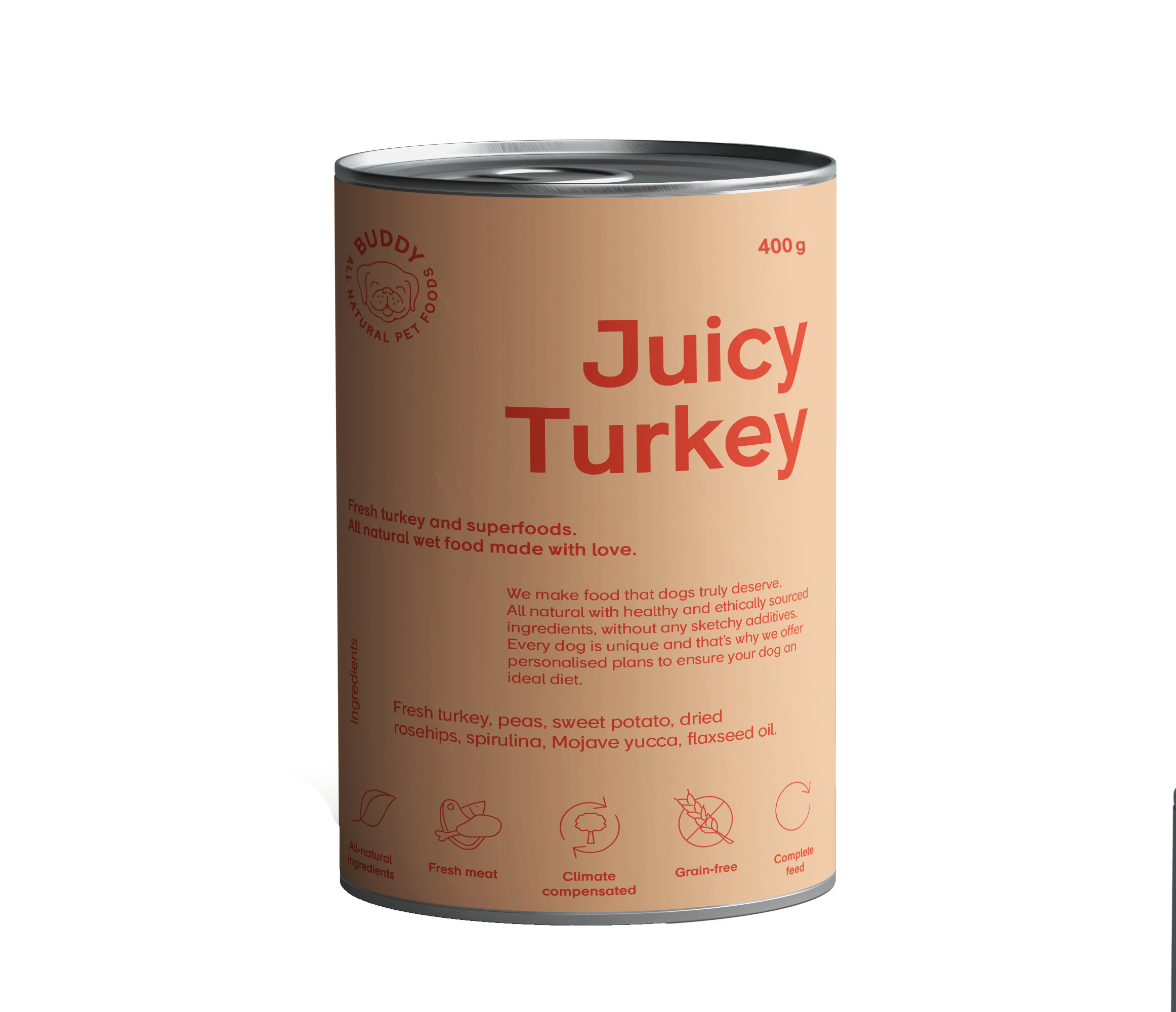 Buddy petfoods juicy turkey 400gram