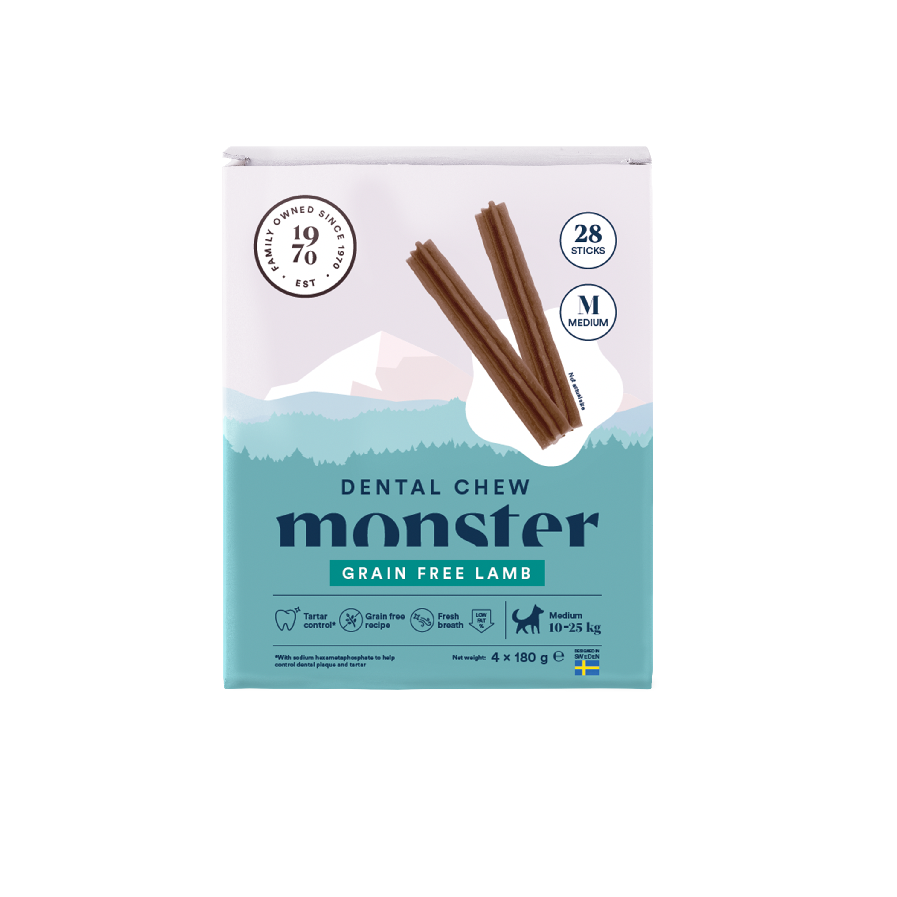 Monster Dental Chew Lamb Medium 28-p