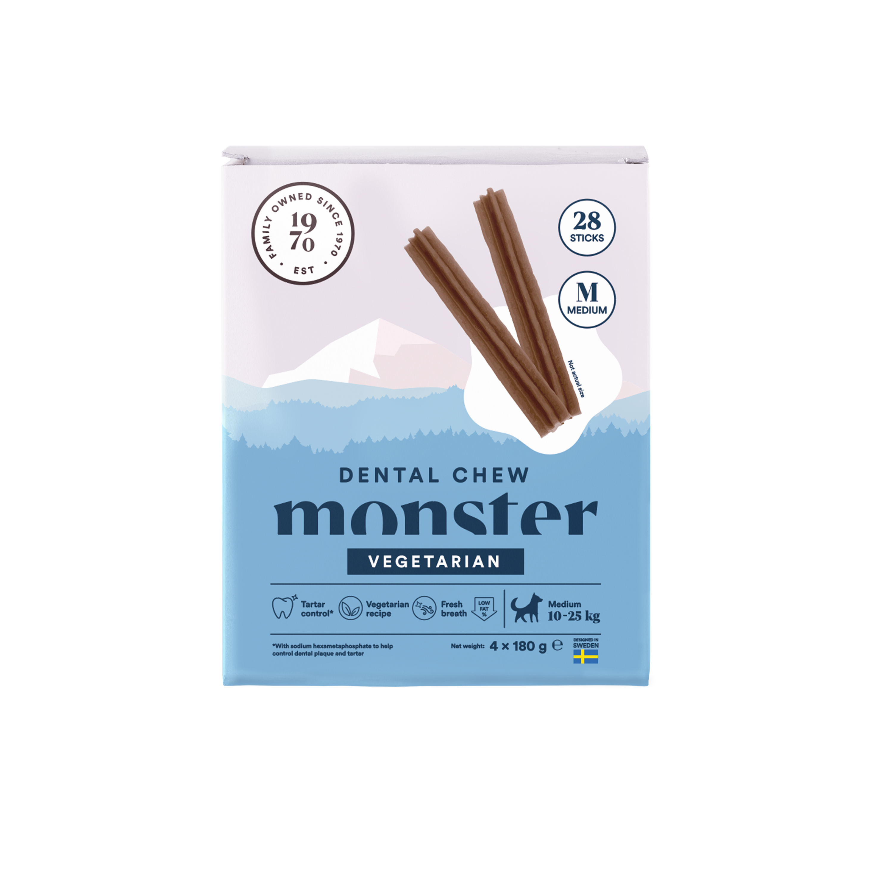 Monster Dental Chew Vegetarian Medium 28-p