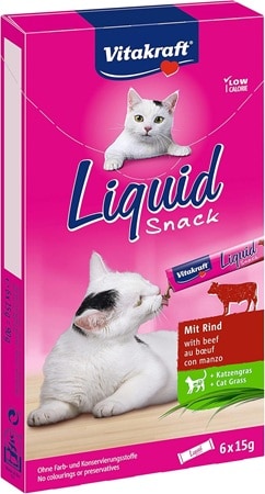 Vitakraft Cat Liquid Biff & Kattgräs 6-p