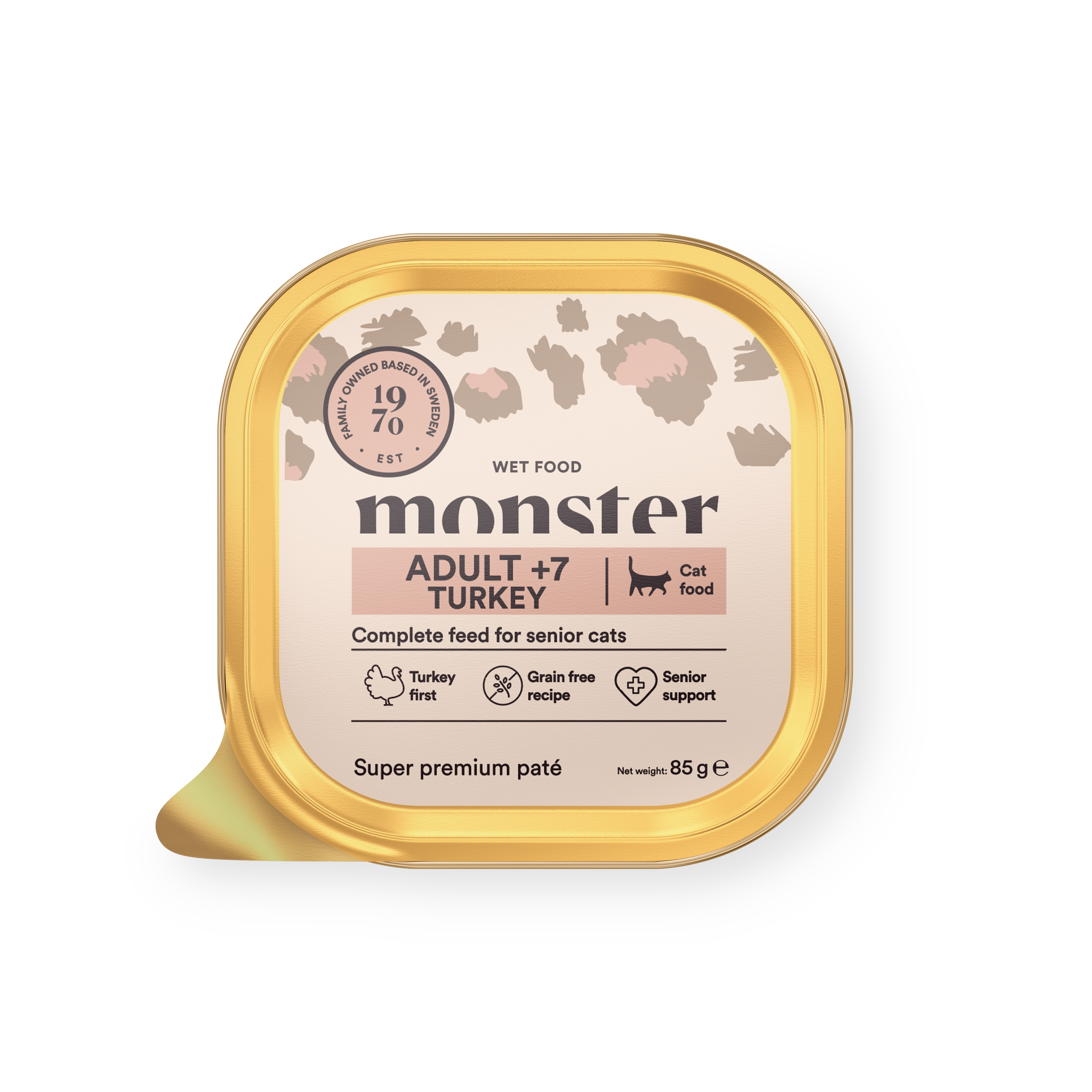 Monster Katt Våtfoder Senior Turkey Paté 85g