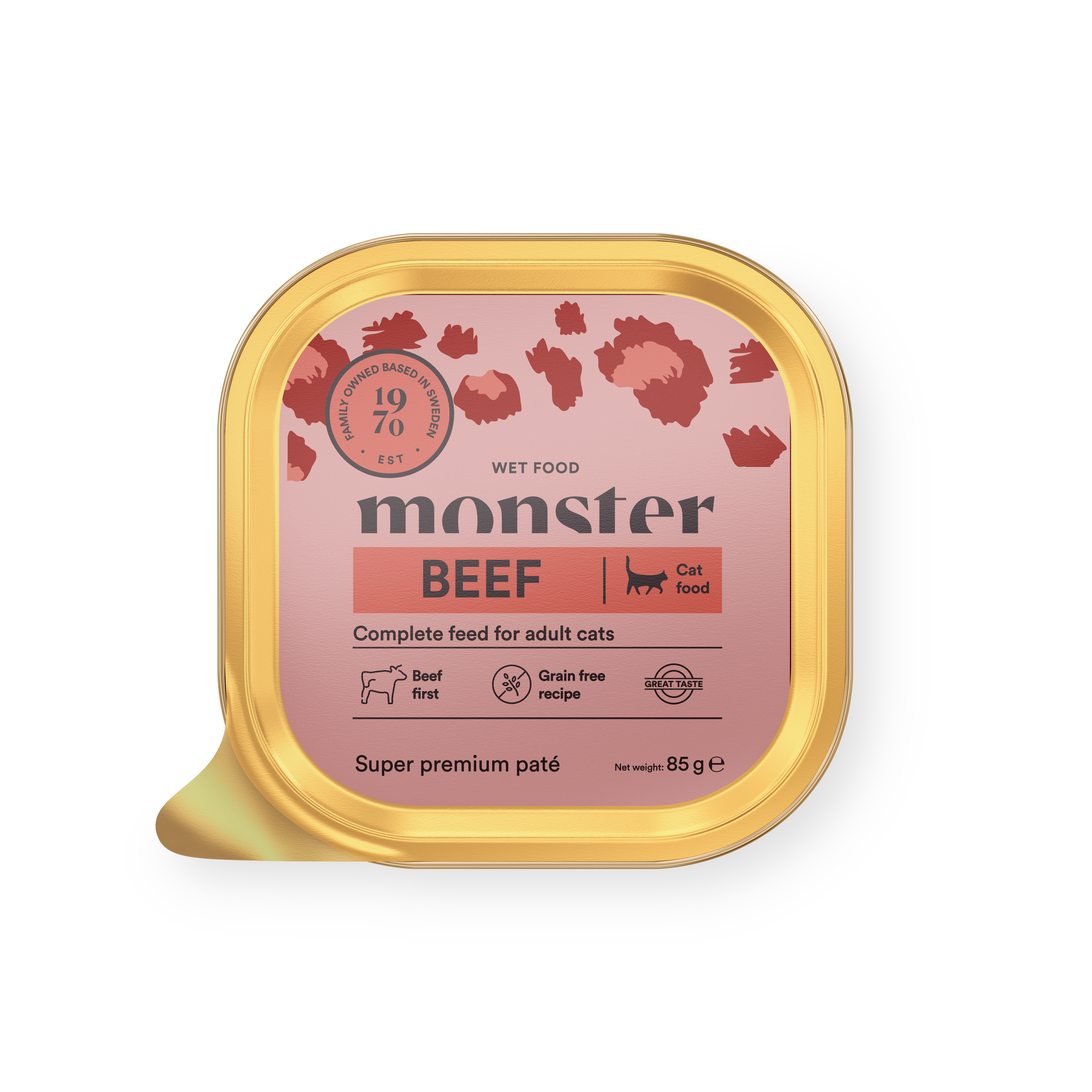 Monster Katt Våtfoder Beef Paté 85g