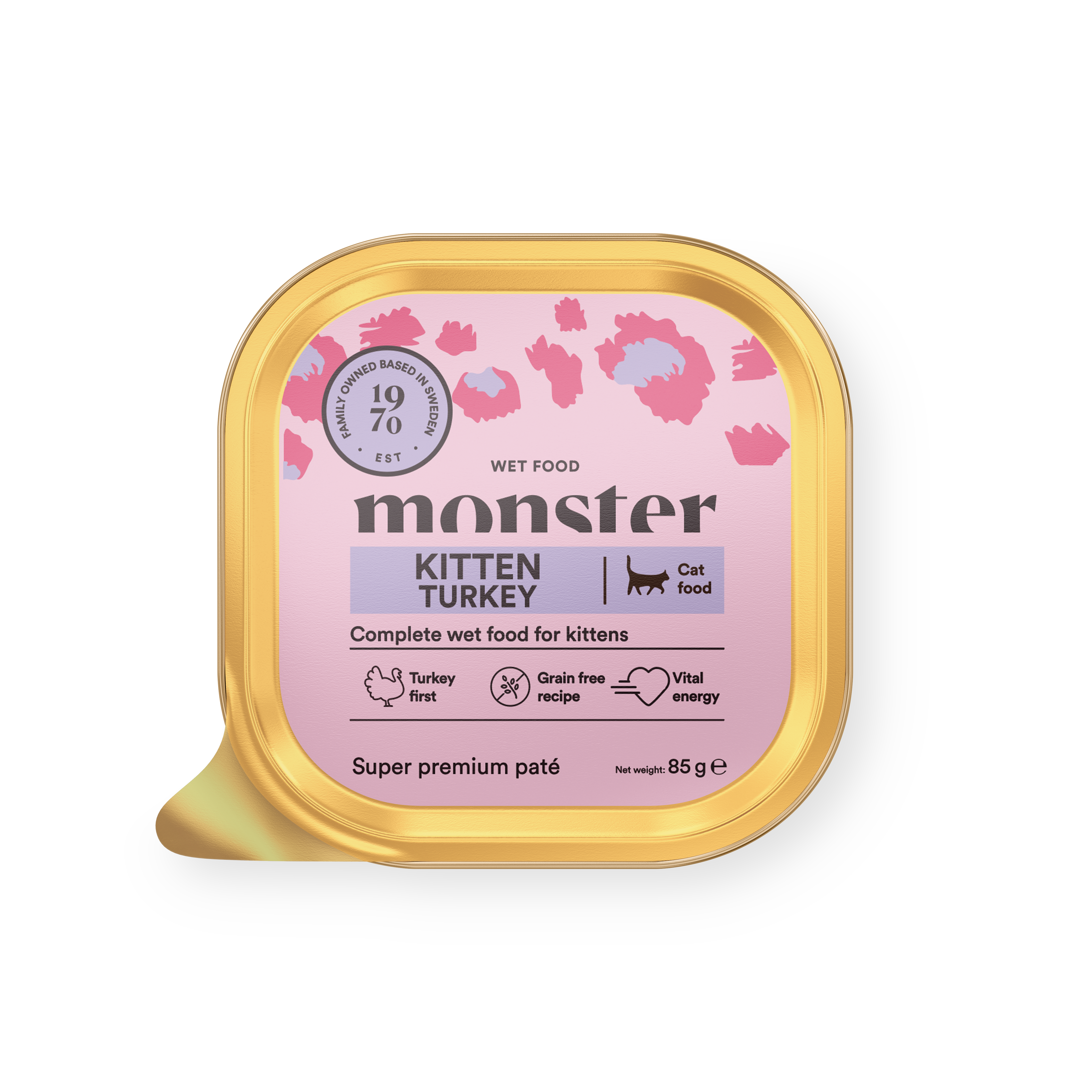 Monster Katt Våtfoder Kitten Turkey Paté 85g