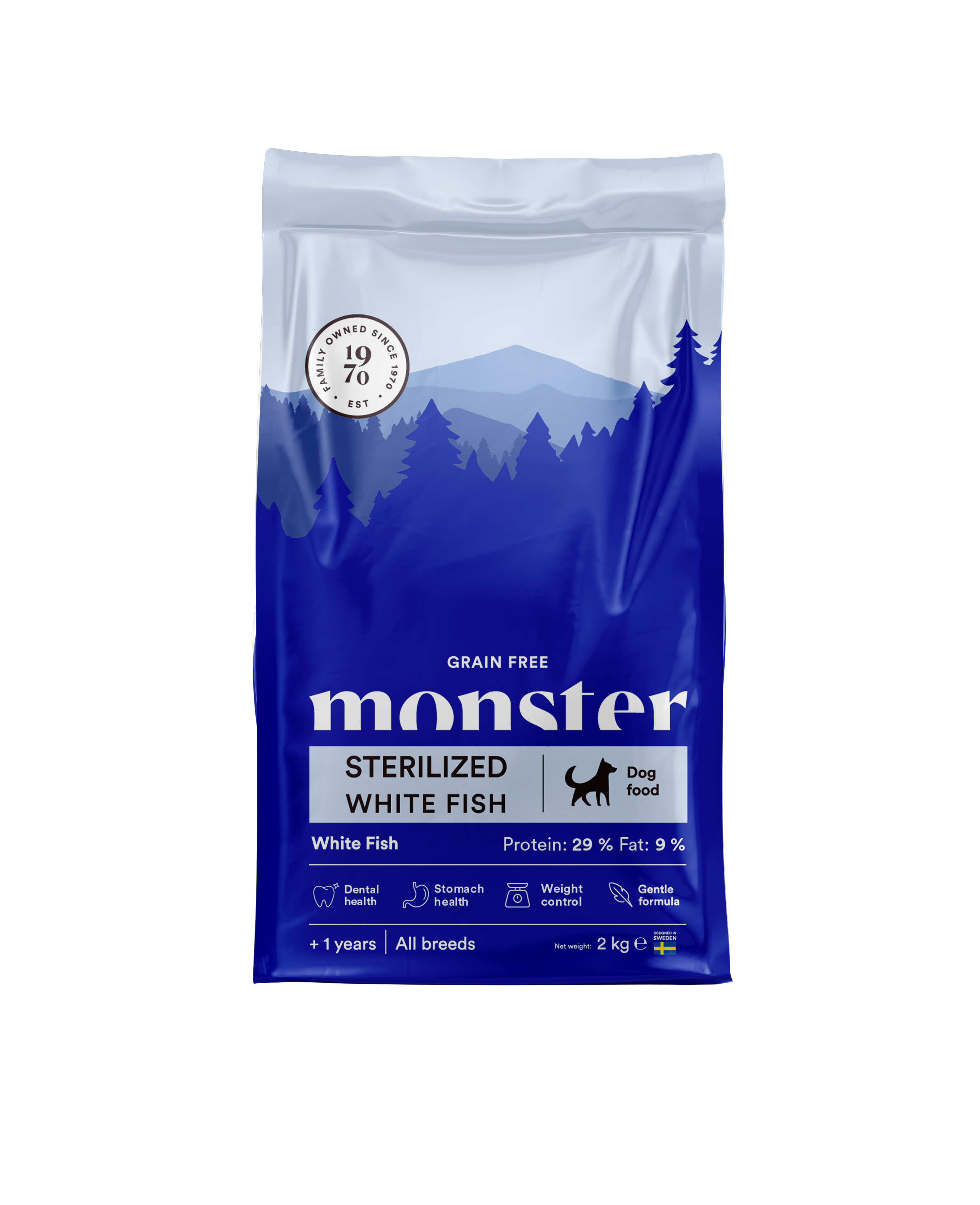 Monster Grain Free Sterilized White Fish 2kg