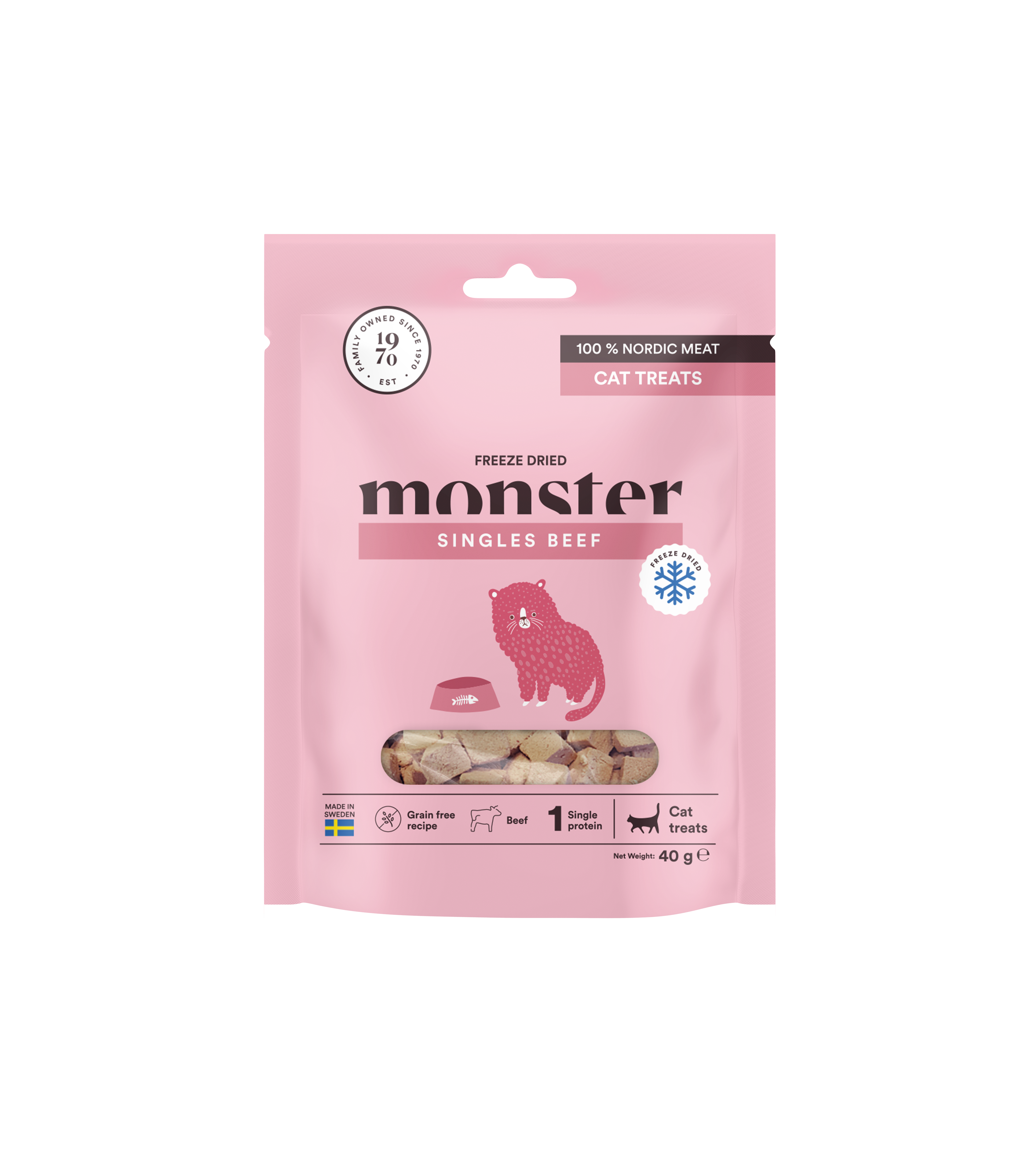 Monster Katt Frystorkat Godis Nöt 40g