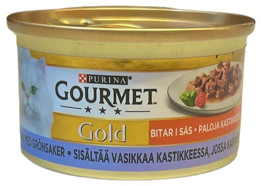 Gourmet gold med kalvbitar och grönsaker i sås 85g