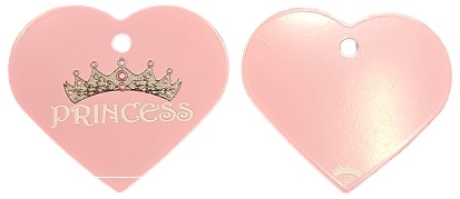 ID-bricka Stort hjärta Rosa Princess