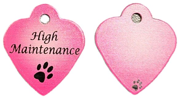 ID-Bricka Litet Hjärta Rosa High Maintenance