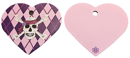ID-bricka Stort hjärta Rosa Pirat