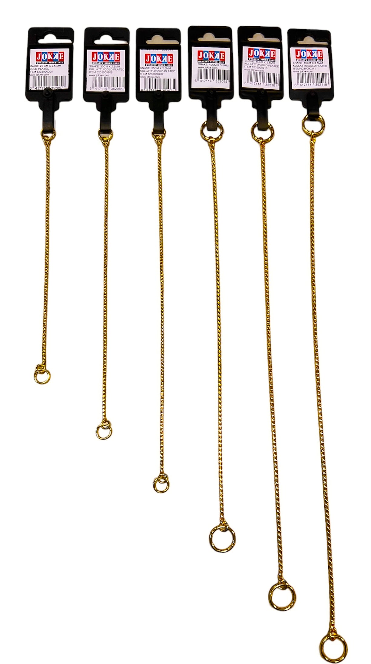 Snakekedja helstryp, flera storlekar och färger