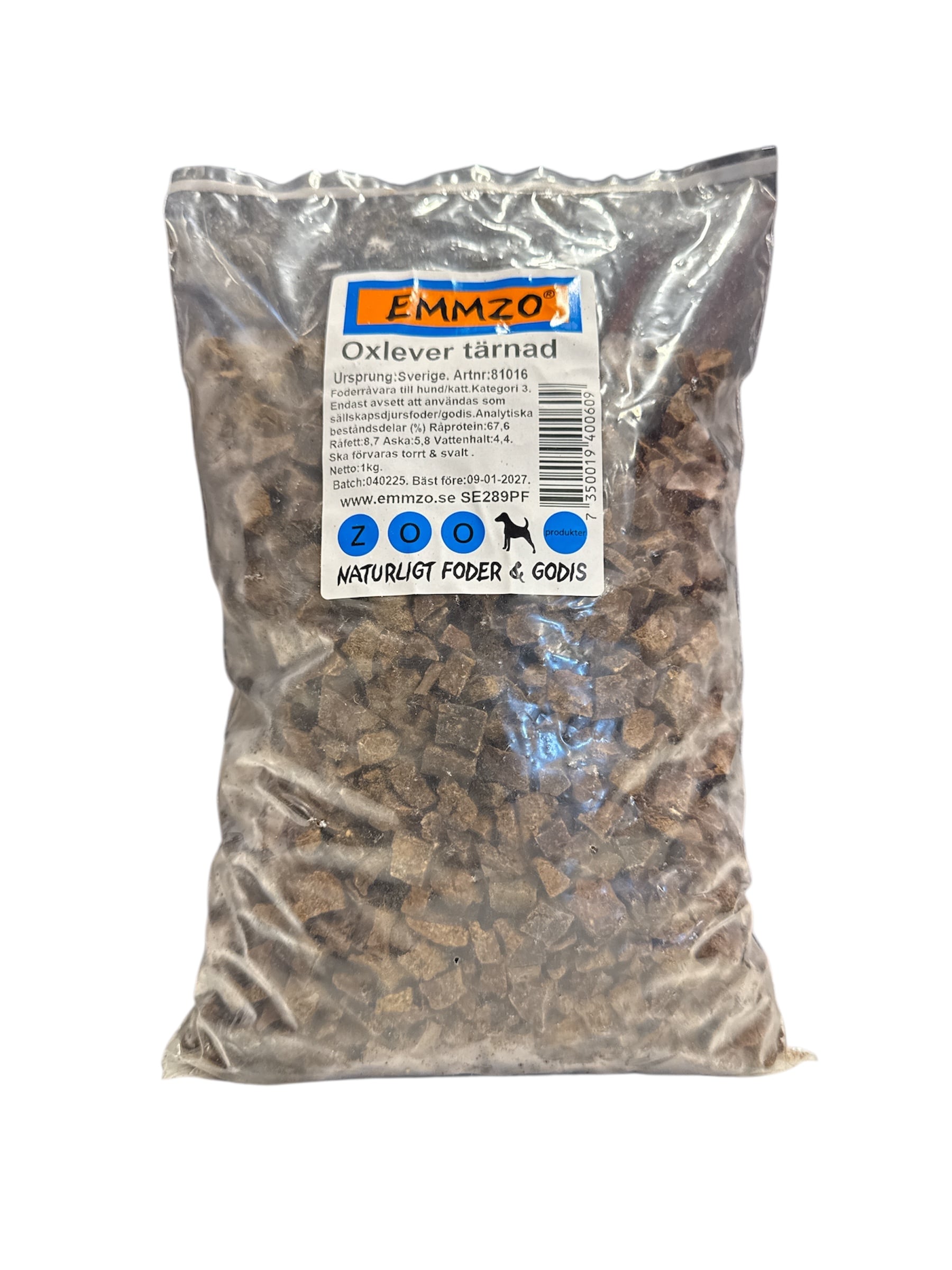 Emmzo Tärnad torkad svensk oxlever 1kg