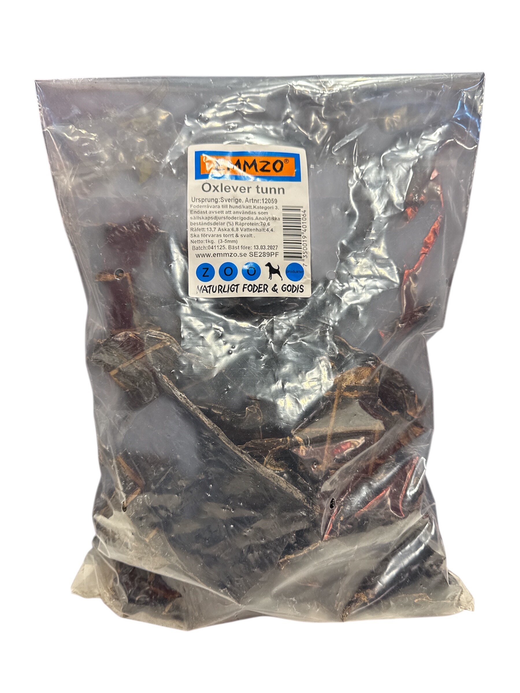 Emmzo Torkad svensk oxlever tunn 1kg