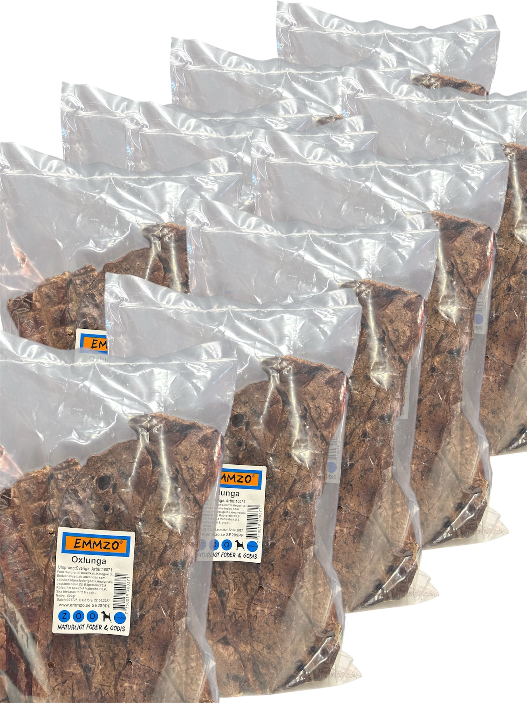 Emmzo Oxlunga torkad (svensk) 500g x10 påsar