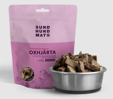 Sund hundmat frystorkat oxhjärta 60gr