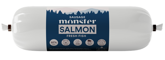 Monster Dog Sausage Salmon 400g