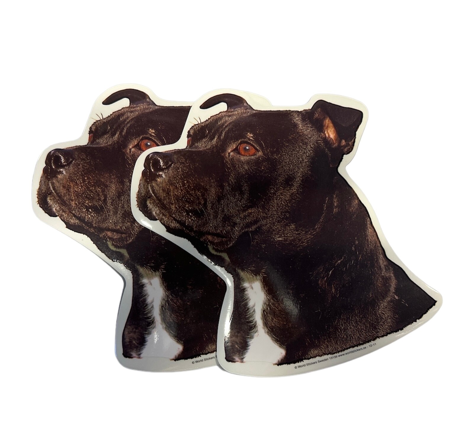 Dekal Hund medium 2-pack - Staffordshire Bullterrier huvud