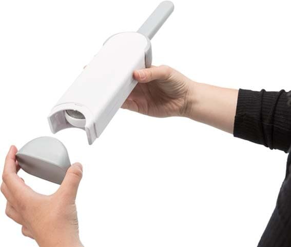 Kläd/textilborste med rensstation 33cm vit/grå - 2