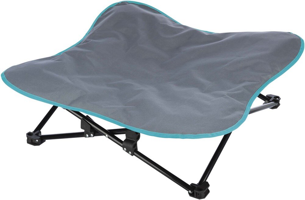 Campingsäng 88x32x88cm mörkgrå/petrol