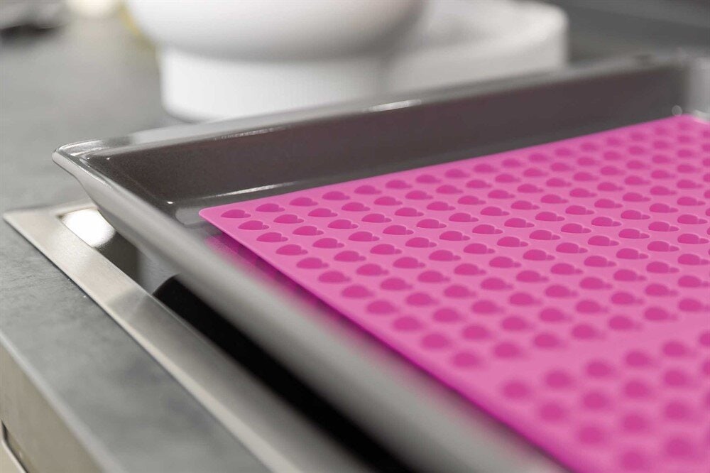 Bakform hjärtan silikon 38x38cm rosa