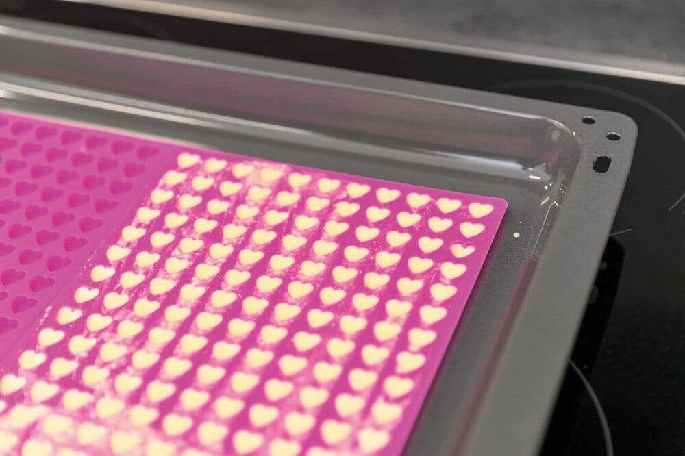 Bakform hjärtan silikon 38x38cm rosa - 2