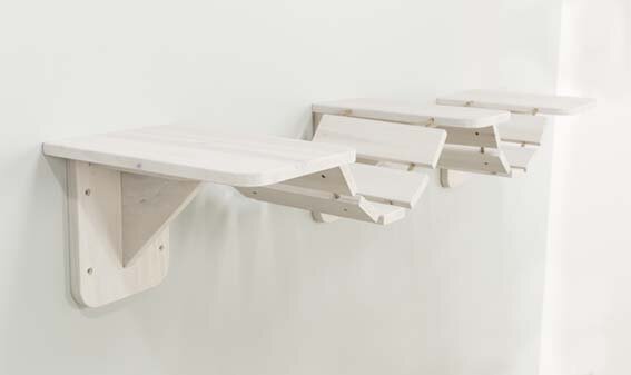 Klättervägg för katt, väggfixeras 150x30cm vit