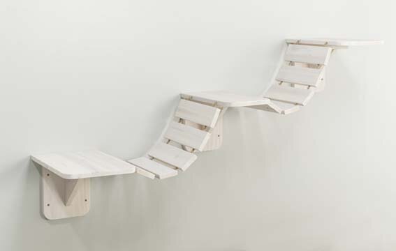 Klättervägg för katt, väggfixeras 150x30cm vit