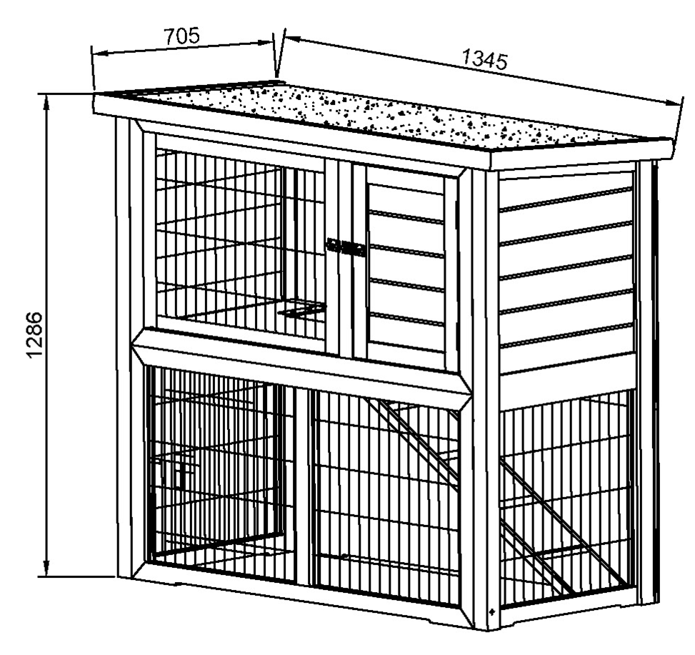 Utebur Ferie dubbel XL 135x70x129cm - 2