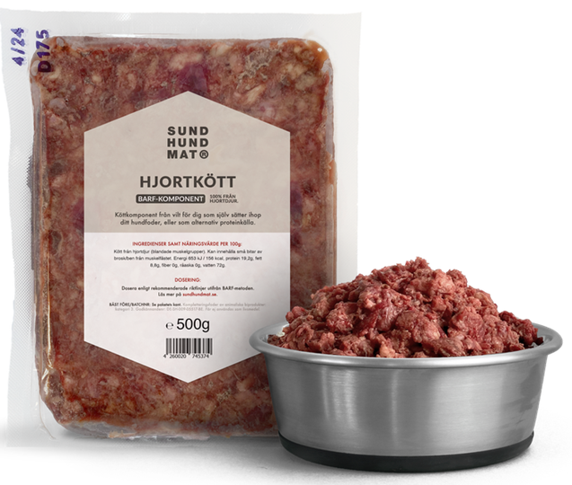 Sund Hundmat Hjortkött 500g