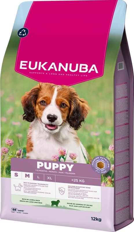 Eukanuba dog puppy/junior small/medium lamb & rice 12kg