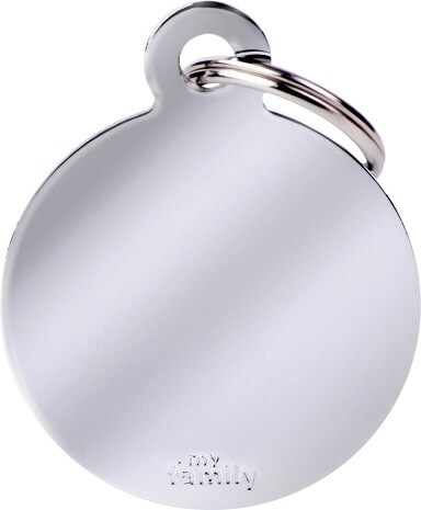 ID-bricka Basic Rund Krom Stor