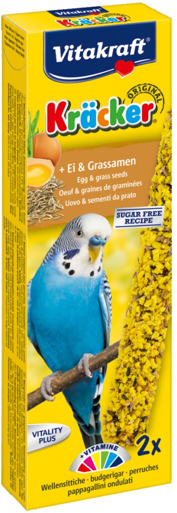 Kräcker undulat med ägg/gräsfrön