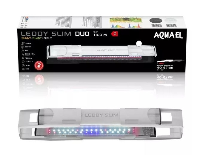 AquaEL LED-belysning Leddy Slim Duo Vit 16W 40-67cm