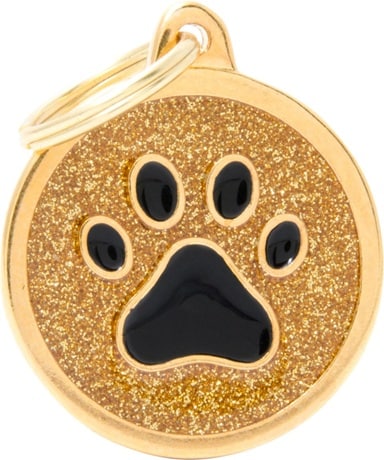 ID-bricka Shine Rund Guld med svart tass