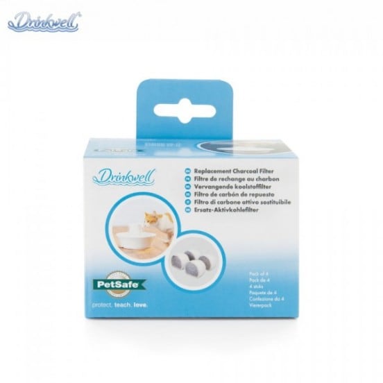 Drinkwell Kolfilter 4-p till Avalon keramikfontän - 2