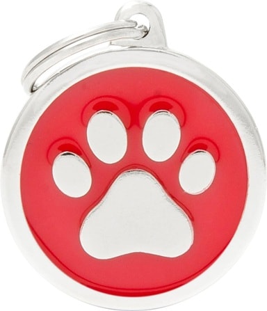 ID-bricka Classic Rund Röd med Tass