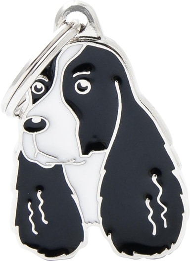 ID-bricka Springer Spaniel Svart/vit