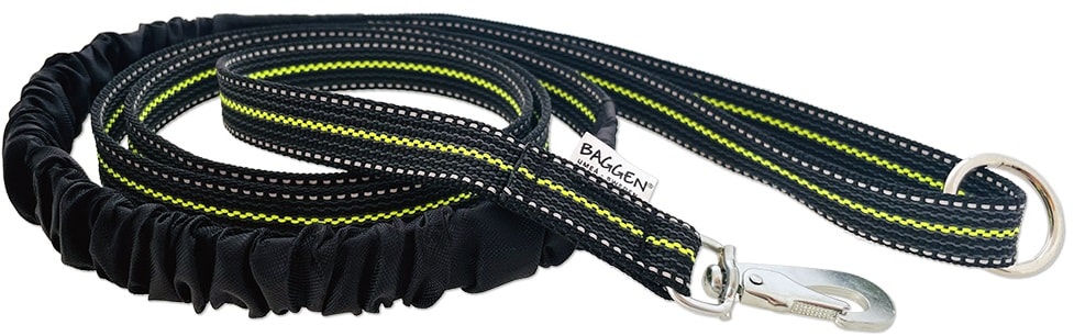 Baggen Expanderkoppel Gul med BGB hake gummerat med reflex